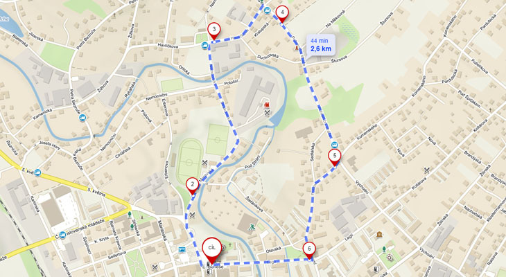 mapa silvestrovskeho behu | Město Varnsdorf