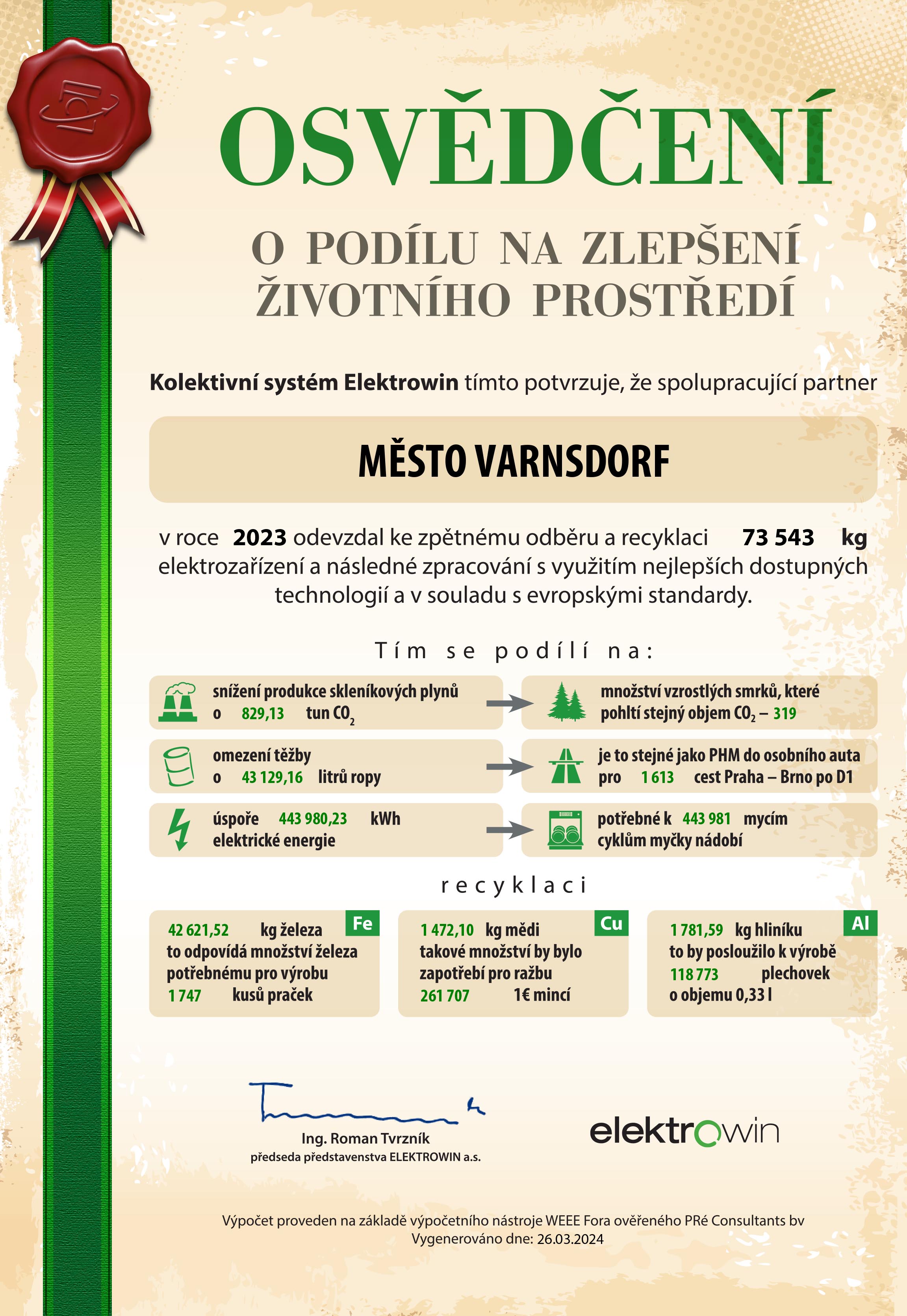 envvyuctovani osvedceni | Město Varnsdorf