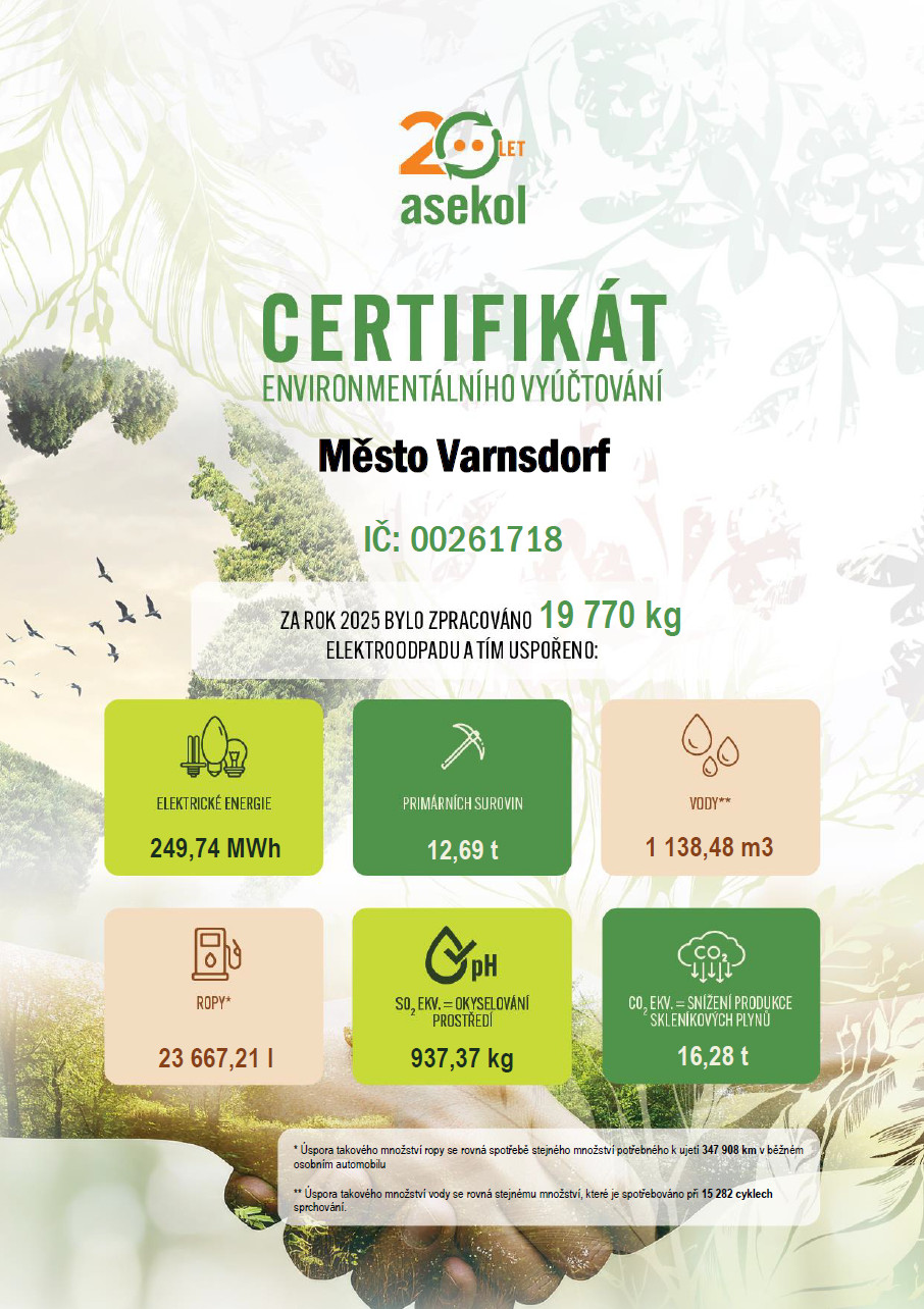 certifikat enviro | Město Varnsdorf